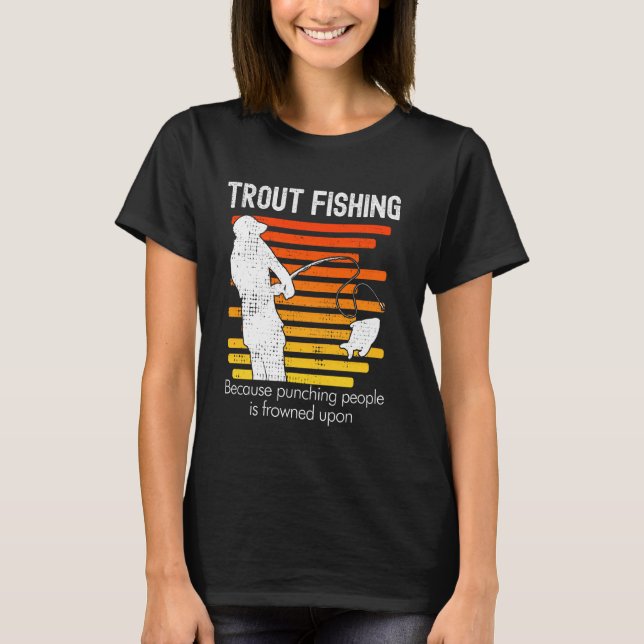 Rolig Forellfiske Retro T Shirt (Framsida)