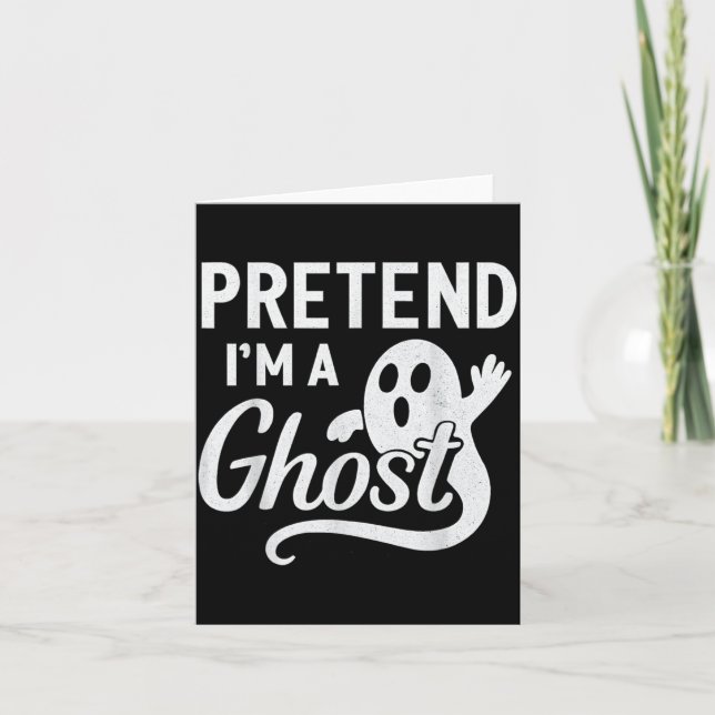 Rolig Förfärlig En Spöke Lätt Kostym Lat Halloween Kort (Framsida)