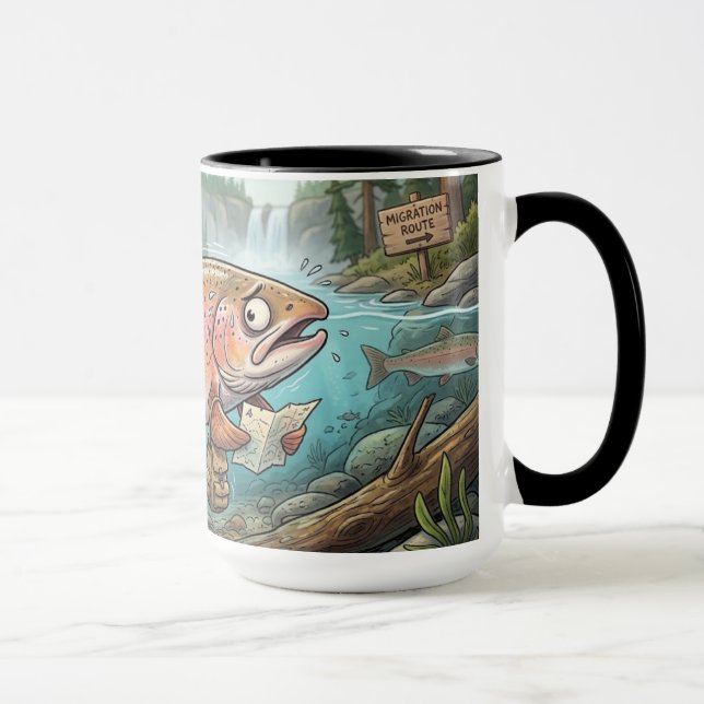 Rolig Förlorad Lax Fisk Migration Kaffe Mugg (Höger)