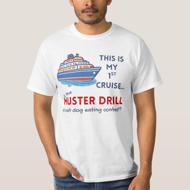 Rolig Första Kryssnings T-Shirt – Muster Drill Skä (Framsida)