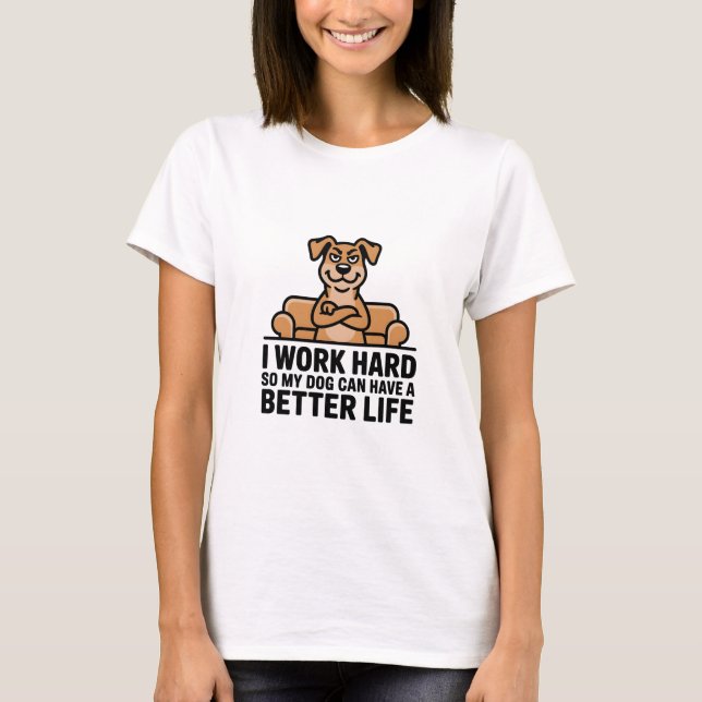 Rolig Förstörd Hund Citat Soffillustration T Shirt (Framsida)