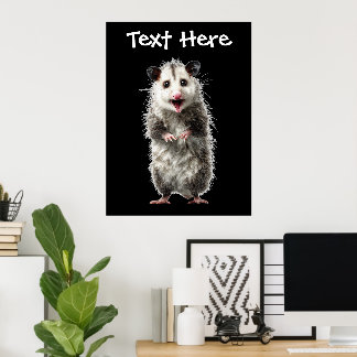 Rolig Förvånad Chockad Opossum Poster