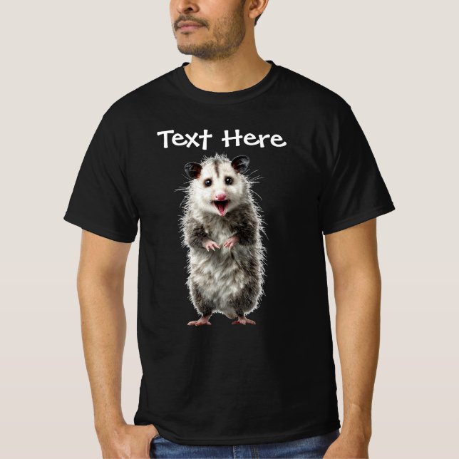 Rolig Förvånad Chockad Pungråtta T Shirt (Framsida)