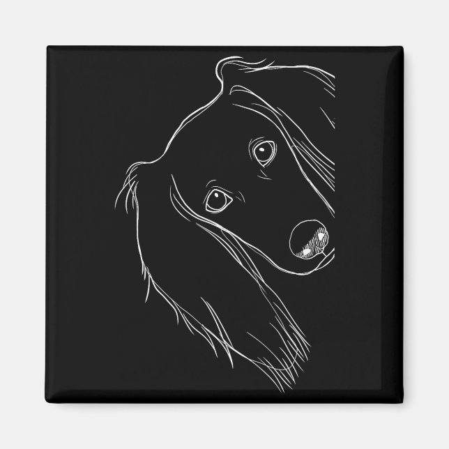 Rolig Förvånad Hund Saluki  Magnet (Framsidan)