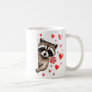 Rolig Förvildad Tvättbjörn Alla hjärtans dag Sarks Kaffemugg