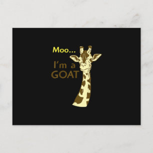 Rolig Förvirrande Giraff Mu Jag är en get Vykort