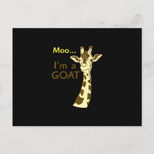 Rolig Förvirrande Giraff Mu Jag är en get Vykort (Framsida)