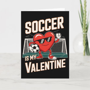 Rolig Fotboll Är Min Valentins Hjärtpose Kort