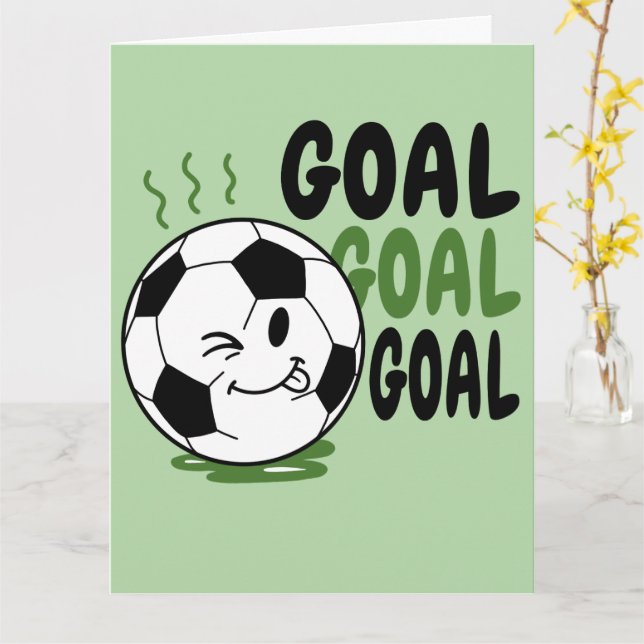 Rolig fotboll, fotbollsmål kort (Gul blomma)