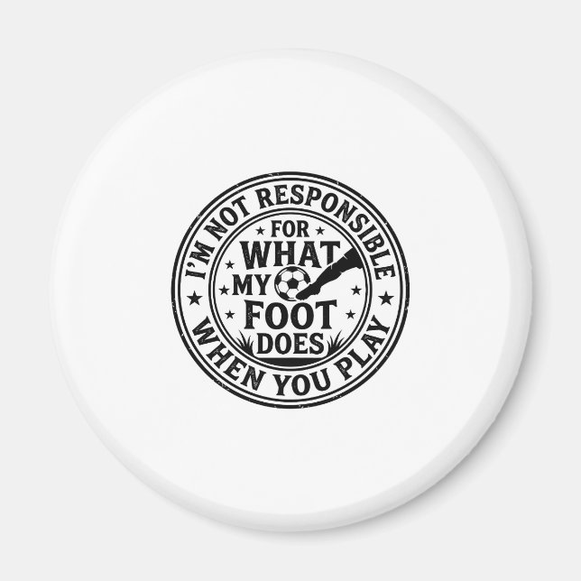 Rolig fotboll fotvarning vintage tröja design_1 magnet (Framsidan)