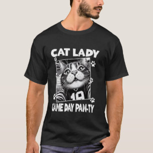 Rolig Fotboll Katt Selfie Puns Katt Dam Game Day P T Shirt