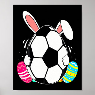 Rolig fotboll Ll med kaninöron påskdag män pojke Poster
