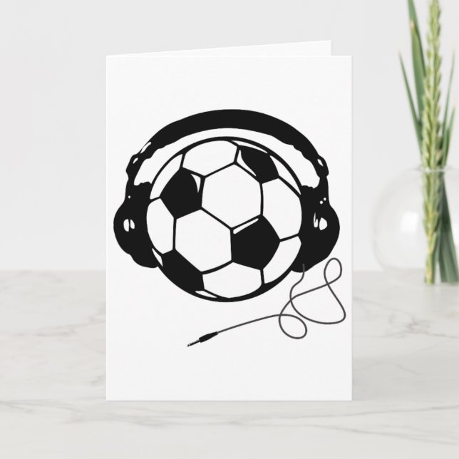 Rolig fotboll med hörlurar  kort (Framsida)