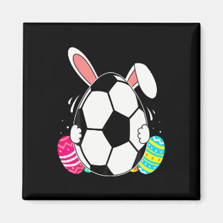 Rolig fotboll med kaninöron påskdag män pojke magnet