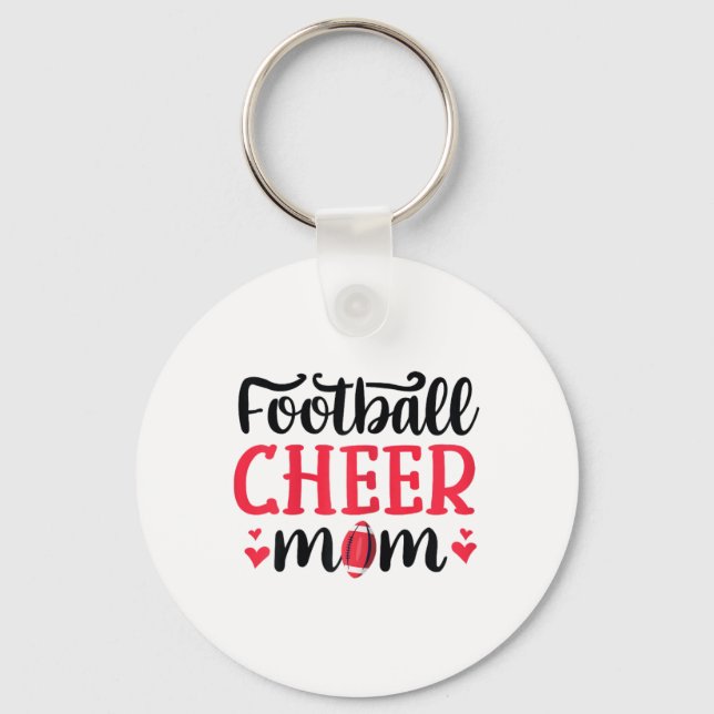 Rolig fotboll och Cheerleading Mamma Glada Mamma  Nyckelring (Framsida)
