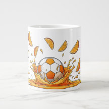 Rolig fotboll Orange Splash kaffemugg