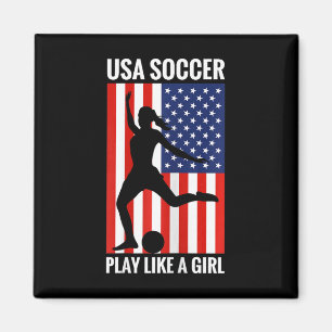 Rolig Fotboll Usa Fotboll Spela Som En Tjej Magnet
