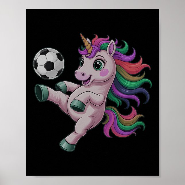 Rolig fotbolls enhörning bara tjej som älskar Chee Poster (Framsidan)