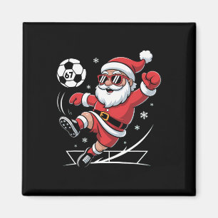 Rolig fotbolls tomte 67 meme jul Xmas pyjamas Magnet