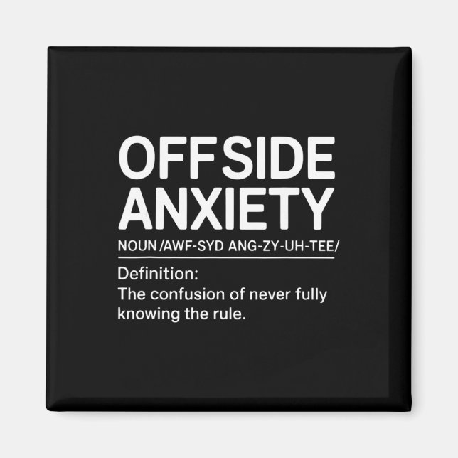 Rolig fotbollsdefinition Fotbollsspelare Tränare O Magnet (Framsidan)