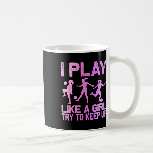 Rolig fotbollsdesign för tjejer Kvinnor fotbollsen Kaffemugg (Höger)