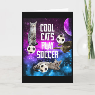 Rolig fotbollsdesign som säger katter  kort