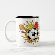 Rolig Fotbollsfruktstänk Kaffe Mugg