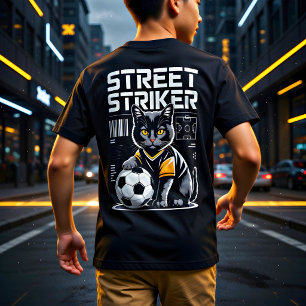 Rolig fotbollskatt present för gatulagsspelare t shirt