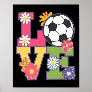 Rolig fotbollskonst för kvinnor Flickor Fotbollssp Poster