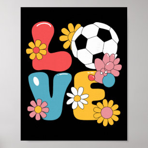 Rolig fotbollskonst för kvinnor Flickor Fotbollssp Poster