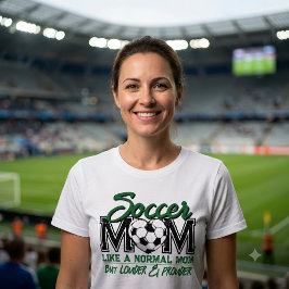 Rolig fotbollsmamma ljudligare stoltare grönt lag t shirt