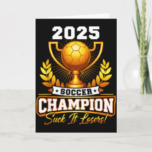 Rolig fotbollsmästare 2025 trofé  kort