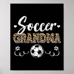Rolig fotbollsmormor Leopardmönster Mormor fotboll Poster