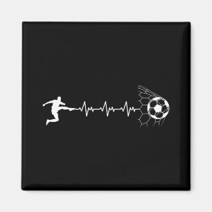 Rolig Fotbollsspelare Hjärtpuls Grafisk Sport Fot Magnet