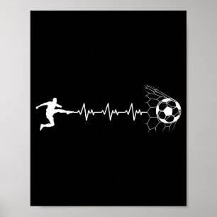Rolig Fotbollsspelare Hjärtpuls Grafisk Srt Fotbol Poster