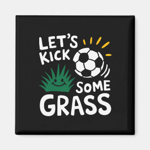 Rolig fotbollsspelare Låt oss sparka lite Gr Sport Magnet