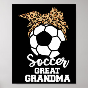 Rolig fotbollsspelare Leopardy Morfar Fotboll Poster