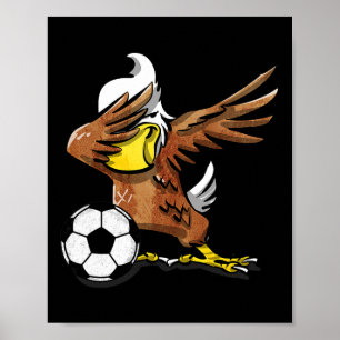 Rolig fotbollströja Dabbing Eagle Shirt Sport Gif Poster
