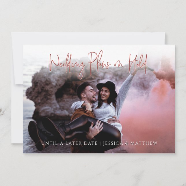 Rolig Foto Röd Skrift Bröllpshändelse Datum Föränd Meddelande (Framsida)