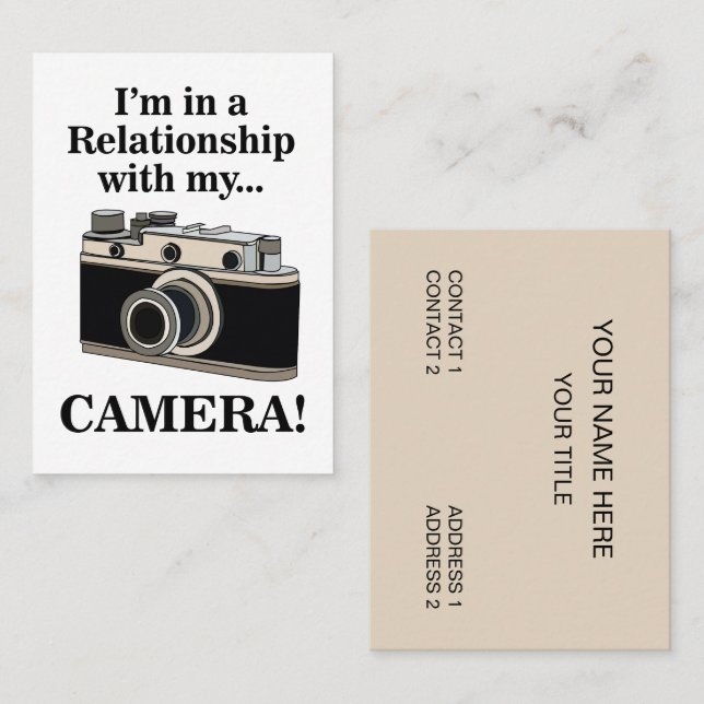 Rolig fotograf med vintagekamera  visitkort (Fram/baksida)