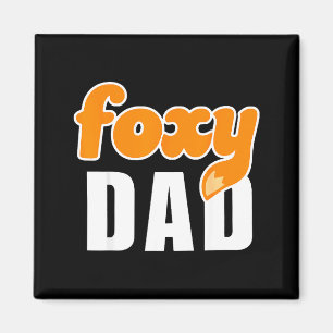 Rolig Foxy Pappa Retro Vintage Pappa Tecknad Desig Magnet