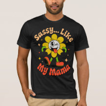 Rolig fräck som min mamma retro tecknad svart t-sh