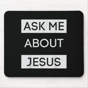 Rolig Fråga Mig Om Jesus Kristet Jesus Present Musmatta