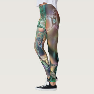 Rolig fraktal konst geometriskt mönster färgglatt leggings