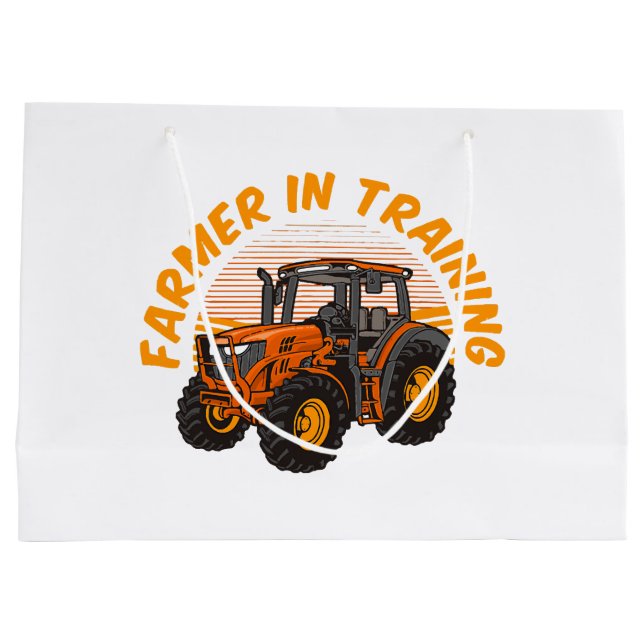 Rolig framtida bonde under utbildning Traktor jord (Baksidan)
