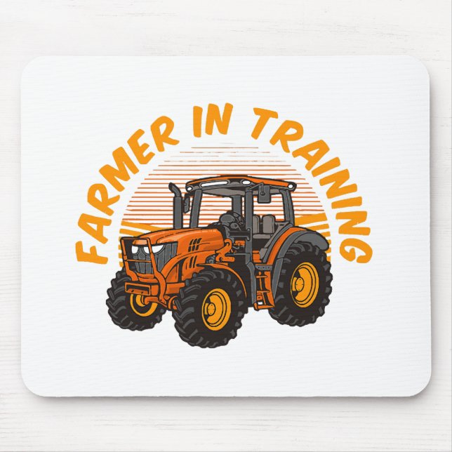 Rolig framtida bonde under utbildning Traktor jord Musmatta (Framsidan)