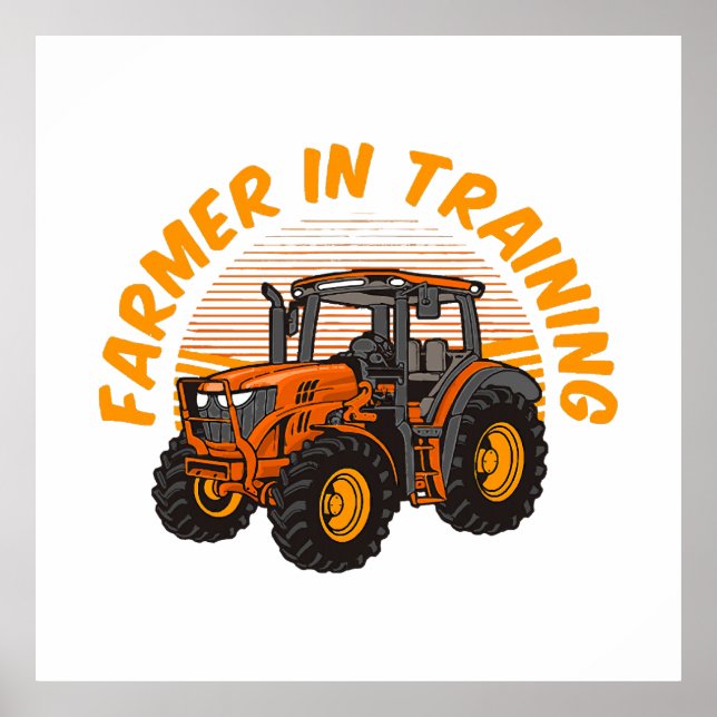 Rolig framtida bonde under utbildning Traktor jord Poster (Framsidan)