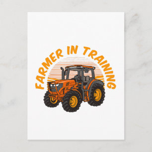 Rolig framtida bonde under utbildning Traktor jord Vykort