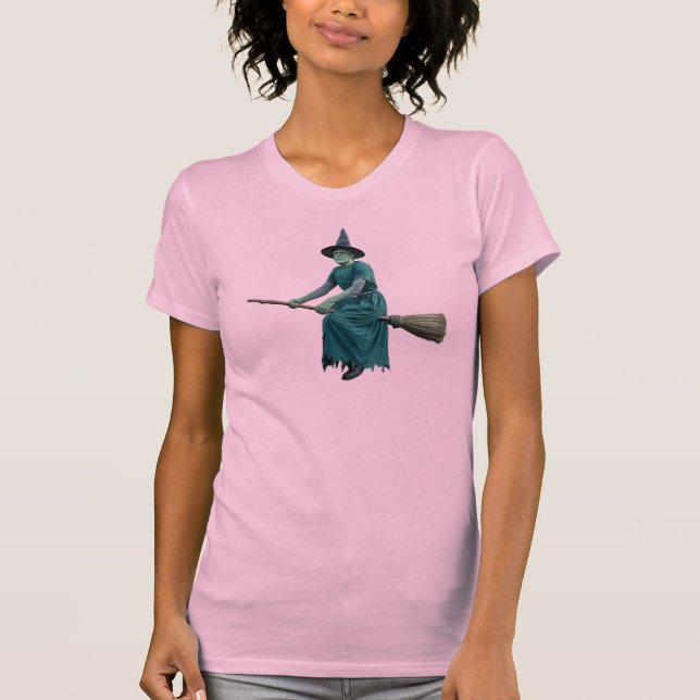 Rolig Frankenstein Häxa Halloween T-Shirt (Framsida)