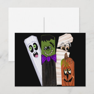Rolig Frankenstein Spökpumpa Osynliga mannen Vykort